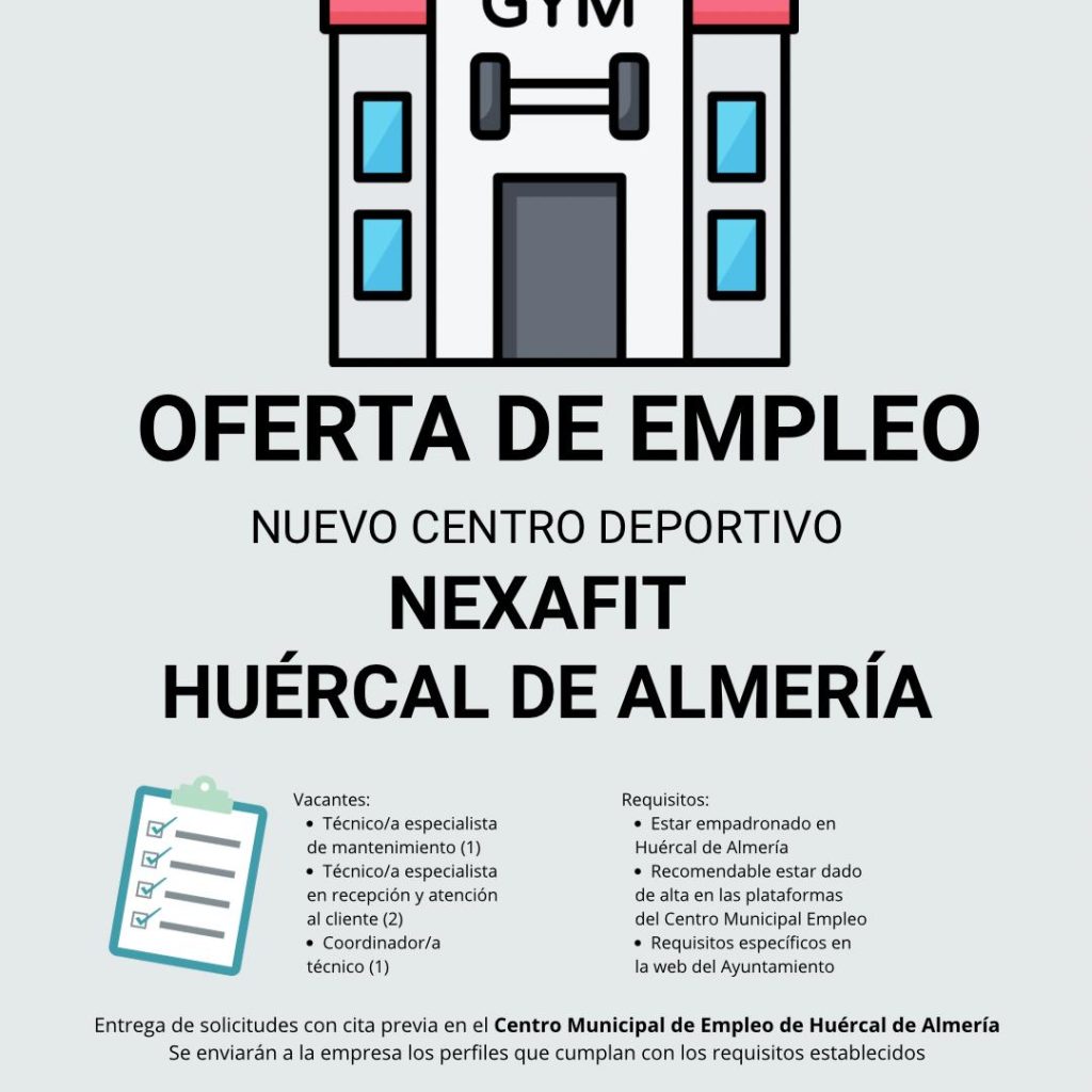 OFERTA EMPLEO NEXAFIT CENTRO DEPORTIVO